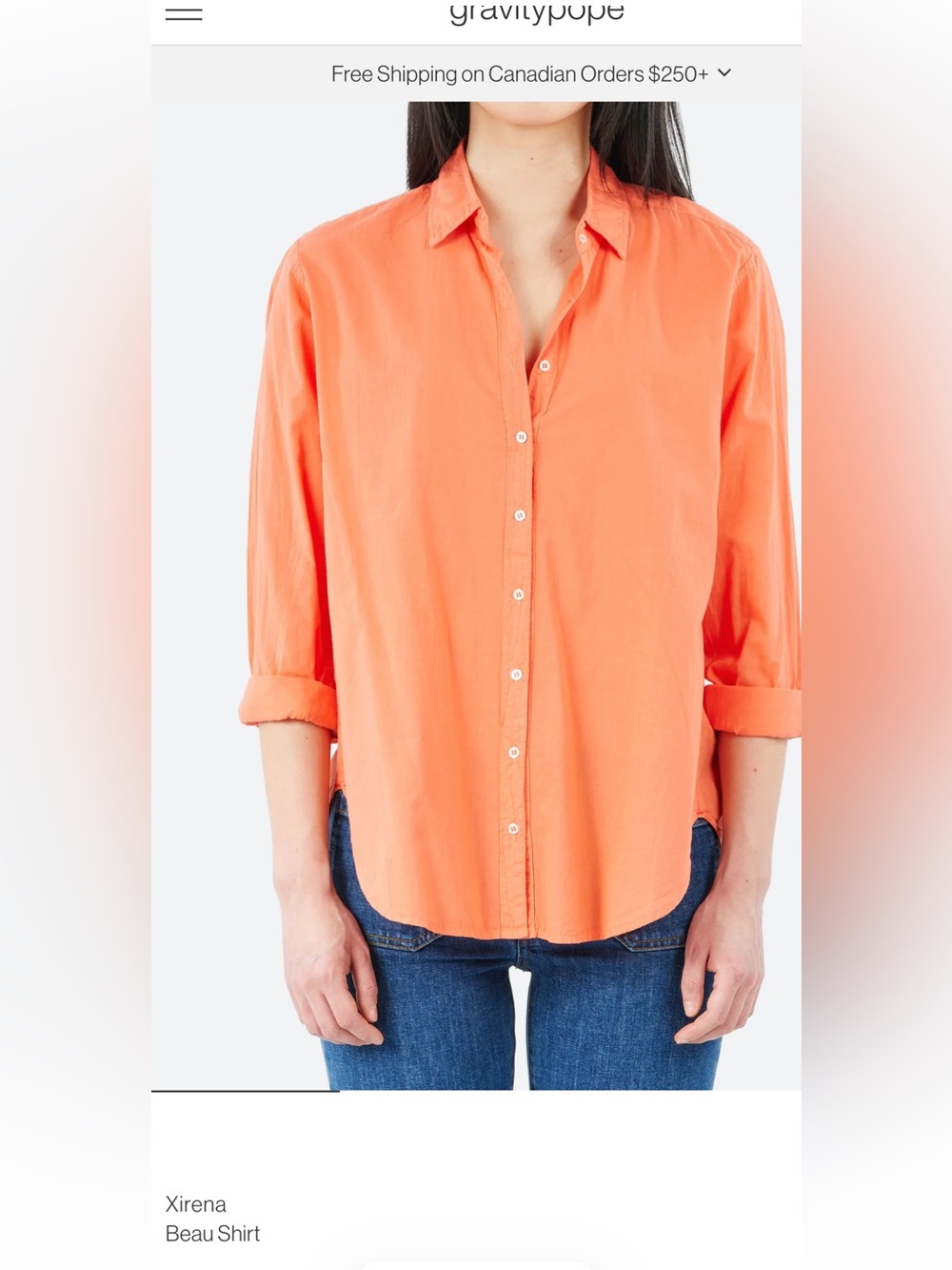 XiRENA Beau Orange Button-Down Shirt XS